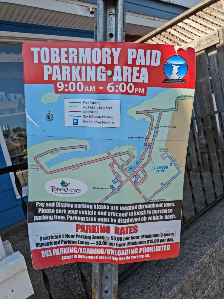 parking in Tobermory sign