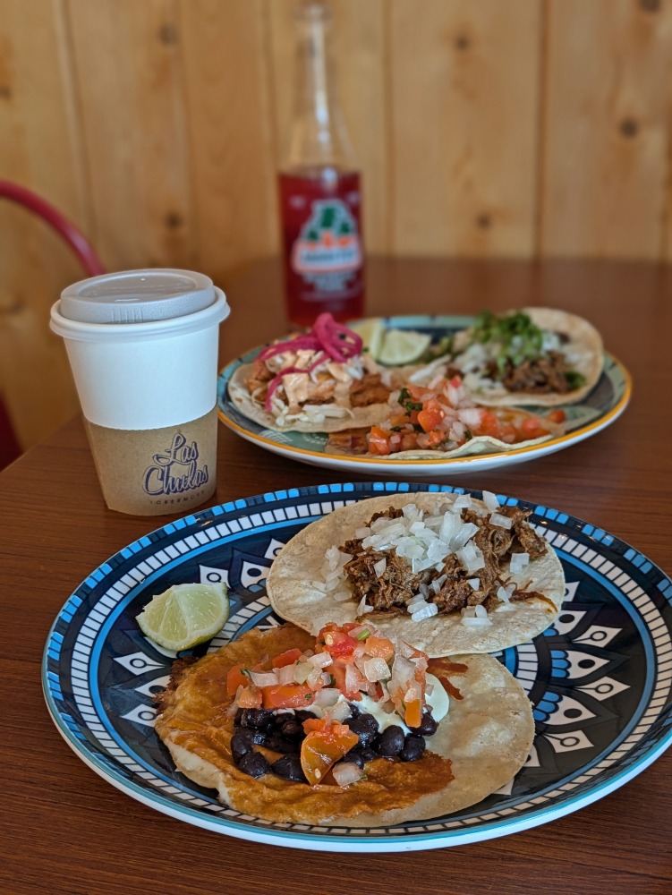 two plates of tacos at La Chulas restaurant in Tobermory