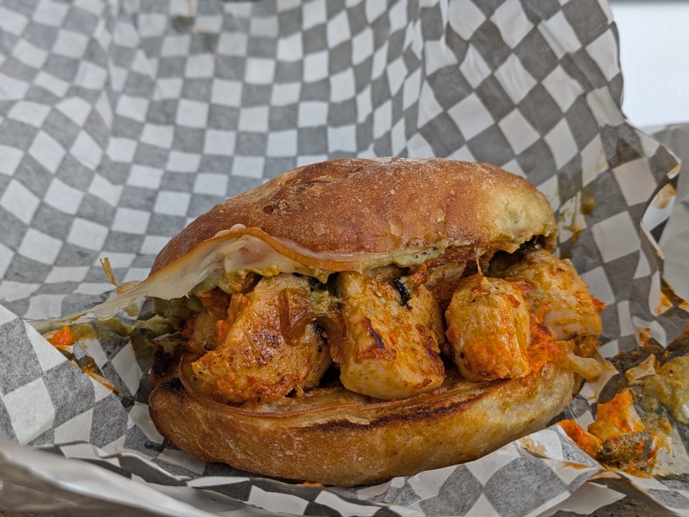 Taylor's Deli sandwich that's bursting with chunks of chicken