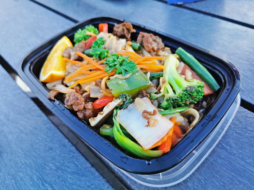 mix veggies and beef dish takeout from Stratford Thai Cuisine