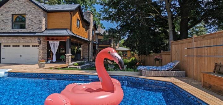 pool at the best Airbnb in Paris Ontario
