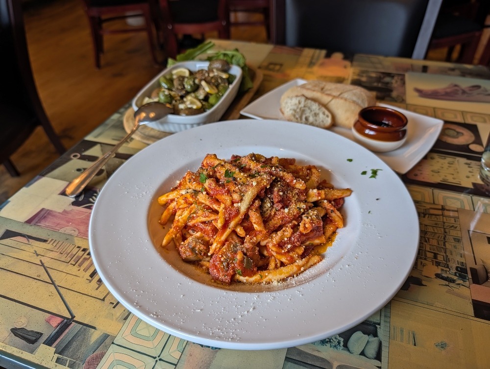 pasta dish at Cafe Postino in Almonte