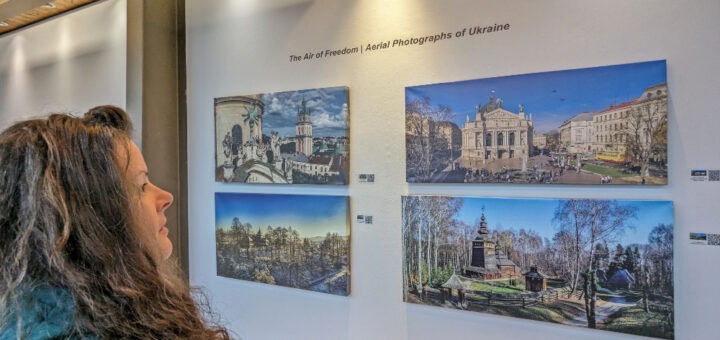 Me looking about photographs on display at Station Gallery in Whitby Ontario