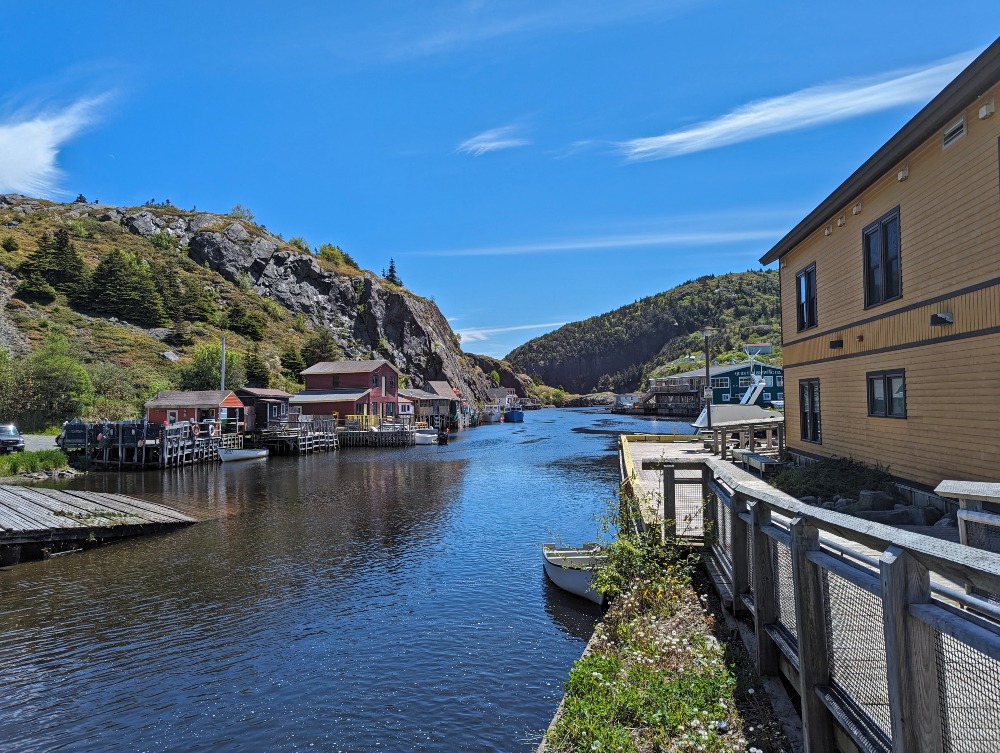 Harbour of Quidi Vidi with colourful buildings lining the water.