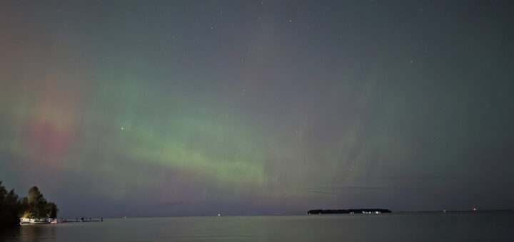 Northern Lights over a lake in Ontario