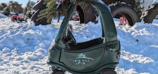 Kid's toy car in the snow