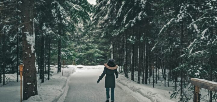 forest ice skating trail in Ontario