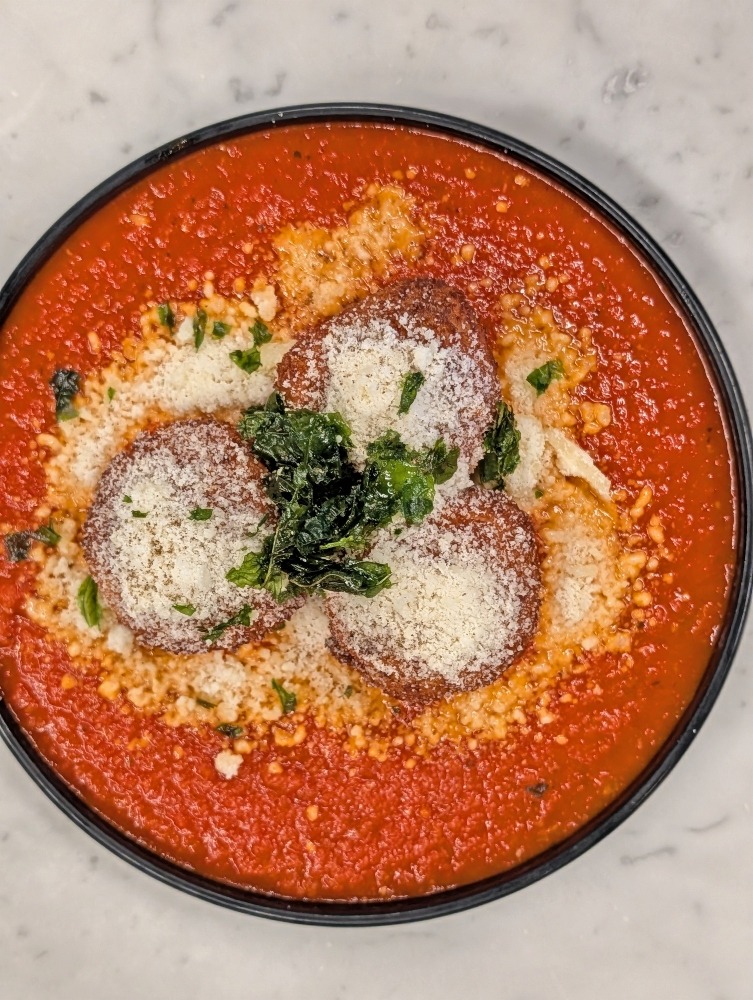 Plate of arancini at One Fine Foods