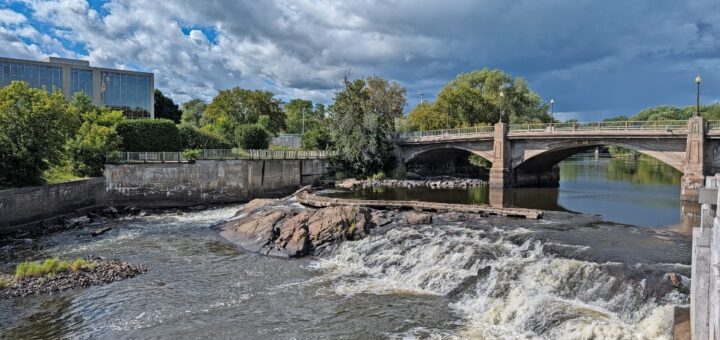 Waterfall along the River Nord in Saint-Jerome Quebec