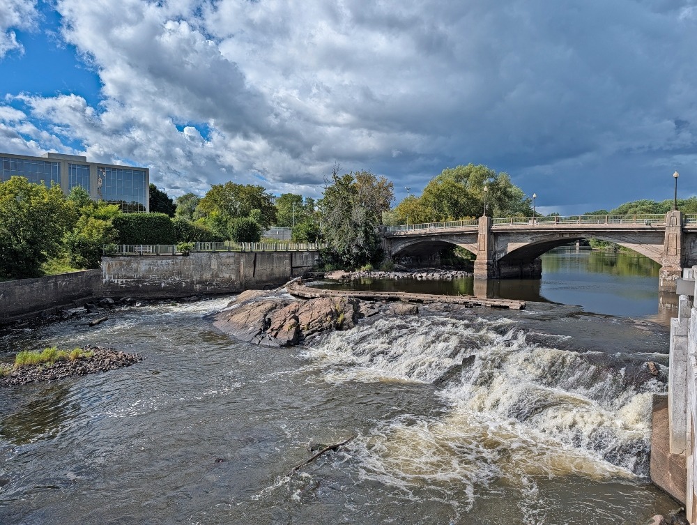 Waterfall along the River Nord in Saint-Jerome Quebec