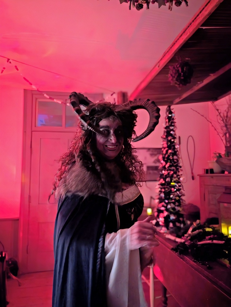Person dressed up as Krampus at the Haunted Heritage House fall event in Smiths Falls